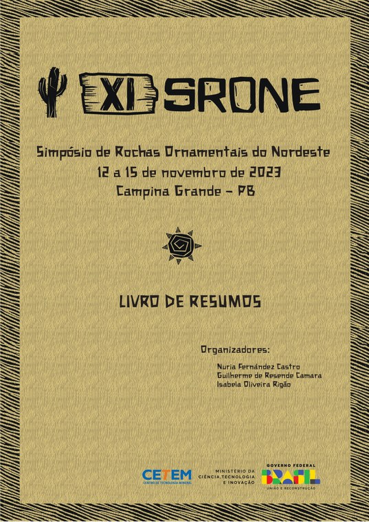 Capa do Livro de Resumos do Simpósio de Rochas Ornamentais do Nordeste