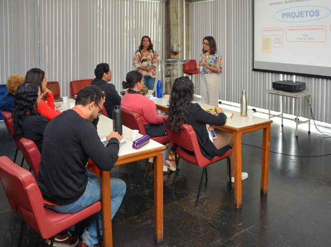 Silvia França, diretora do CETEM, a ministrando palestra