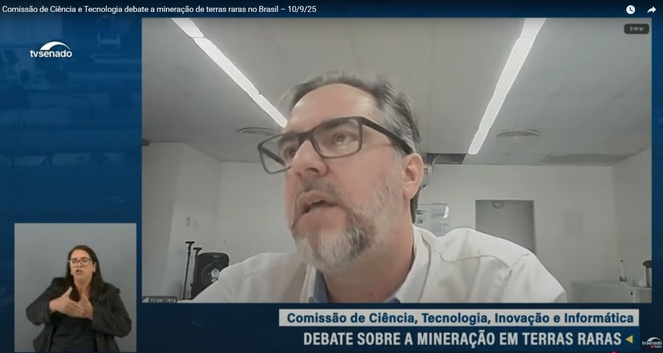 Ysrael Marrero Vera durante audiência pública no Senado Federal
