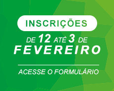 Inscrições de 12 até 3 de fevereiro 