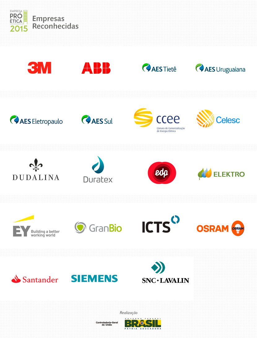 Pró-Ética 2015: Empresas Reconhecidas