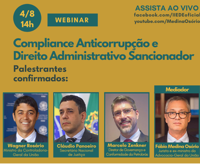 Ministro da CGU participa de webinar sobre Compliance Anticorrupção e Direito Administrativo Sancionador