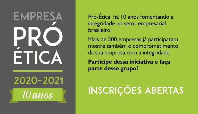 Empresa Pró-Ética abre inscrições para edição de 10 anos
