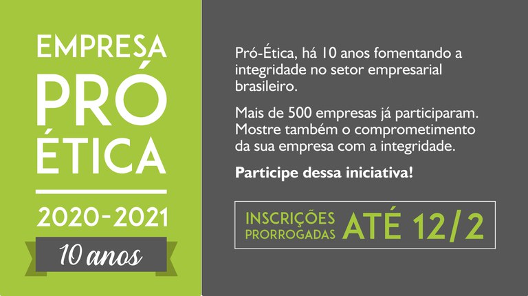 Empresa Pró-Ética abre inscrições para edição de 10 anos