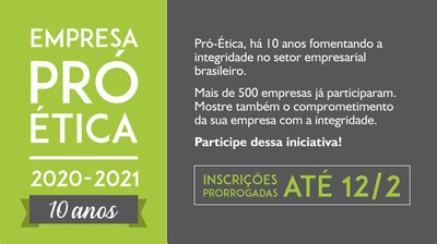 Empresa Pró-Ética abre inscrições para edição de 10 anos
