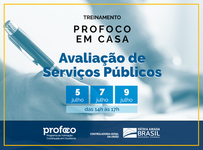 Profoco: inscrições abertas, até 4 de julho, para curso sobre avaliação de serviços públicos