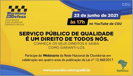 Rede Nacional de Ouvidorias realiza o Webinário da Maratona dos Direitos dos Usuários dos Serviços Públicos