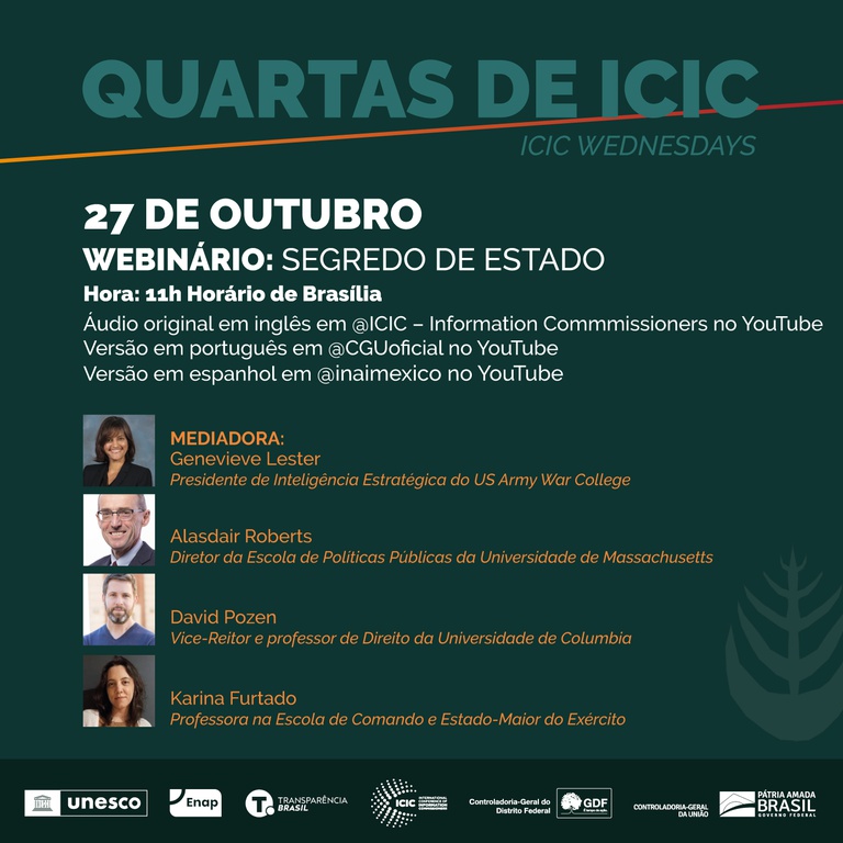 CGU organiza webinar internacional sobre Transparência e Segredo de Estado
