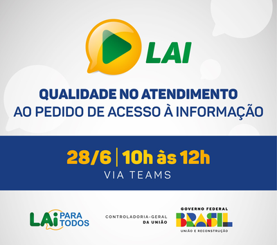 CGU promove live sobre qualidade no atendimento ao pedido de acesso à informação