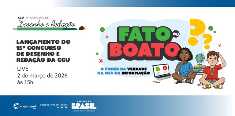 CGU lança 15º Concurso de Desenho e Redação com tema sobre verdade e desinformação