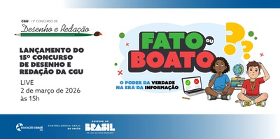CGU lança 15º Concurso de Desenho e Redação com tema sobre verdade e desinformação
