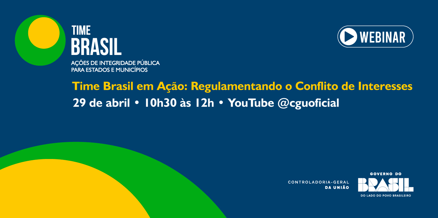 Live do programa Time Brasil apresentará orientações práticas para estados e municípios fortalecerem mecanismos de integridade e prevenção