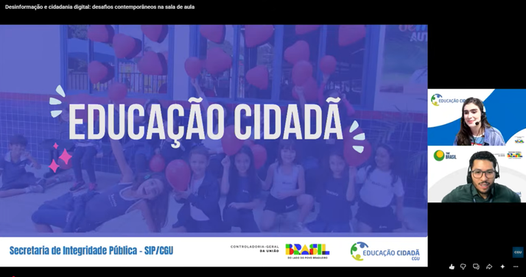 CGU e UnB promovem webinário sobre desinformação e cidadania digital para educadores