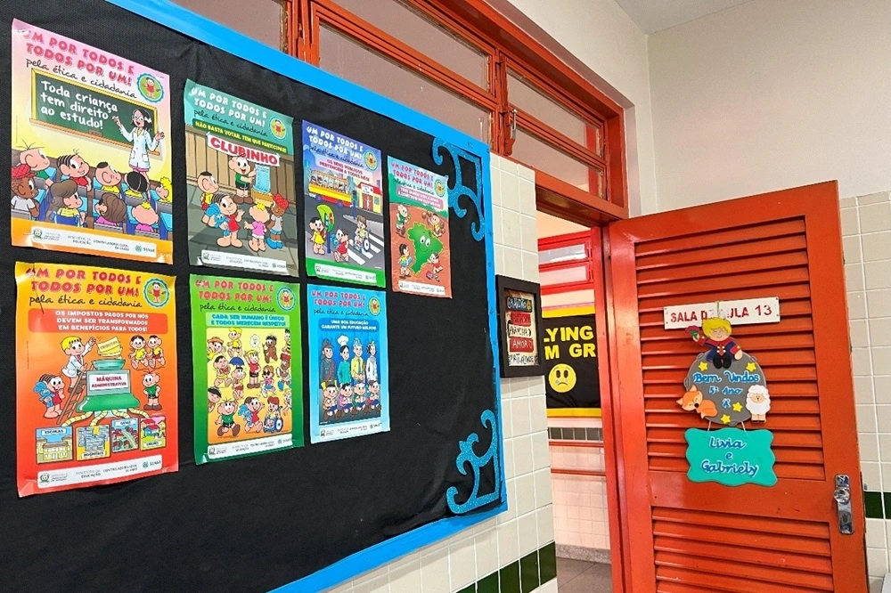 Sala de aula da Escola Classe 305 Sul, de Ensino Fundamental