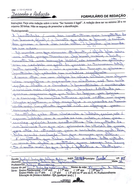 Andressa Silva do Nascimento - Escola Estadual André Luiz da Silva Reis