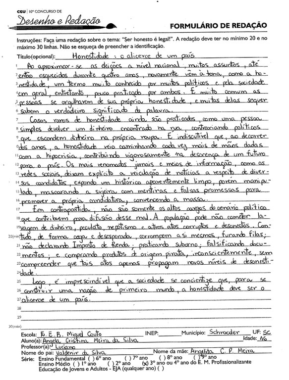 Angela Cristina Meira da Silva - Escola de Educação Básica Miguel Couto