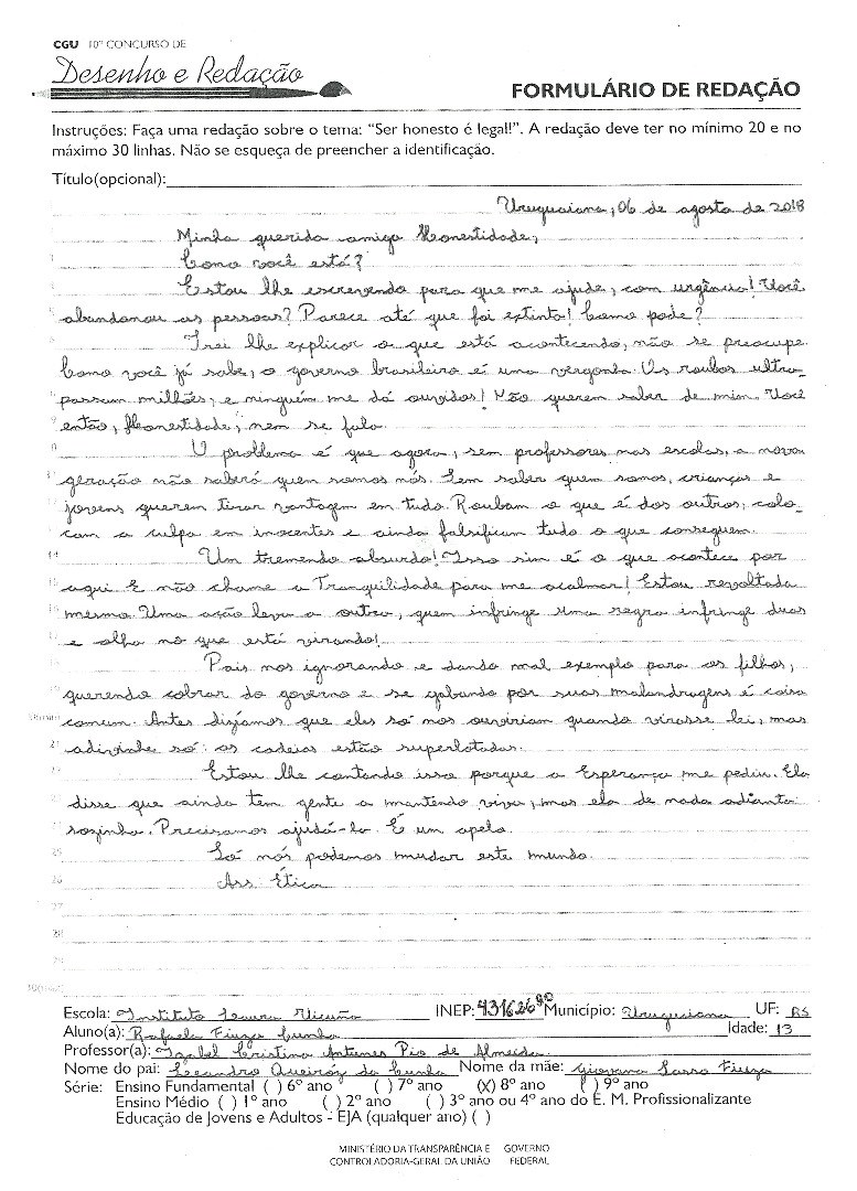 Rafaela Fiuza Cunha - Instituto Laura Vicuña