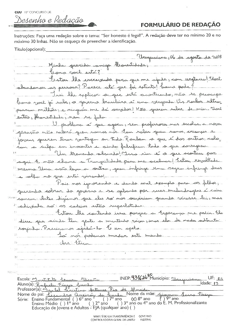 Rafaela Fiuza Cunha - Instituto Laura Vicuña