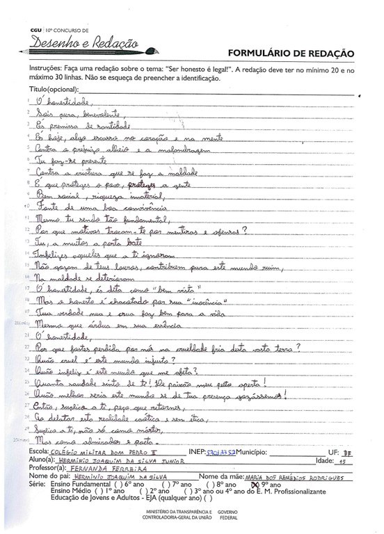 Hermínio Joaquim da Silva Junior - Colégio Militar Dom Pedro II