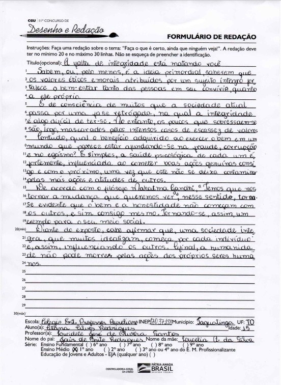 Alana Alves Rodrigues - Colégio Estadual Professor Aureliano