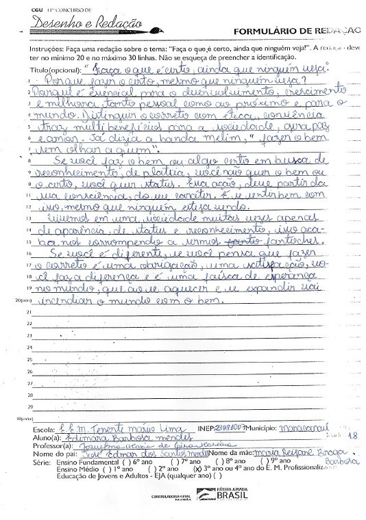 Edimara Barbosa Mendes - EEM Tenente Mário Lima