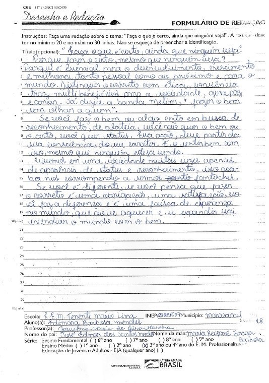 Edimara Barbosa Mendes - EEM Tenente Mário Lima