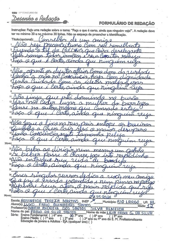 Luyd Fábio Guimarães - Escola Rosineide Teresa Martins