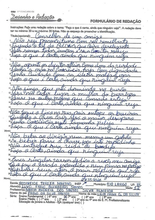 Luyd Fábio Guimarães - Escola Rosineide Teresa Martins