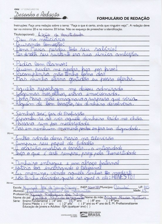 Leanderson Martins do Nascimento - Escola Municipal José de Souza Damy