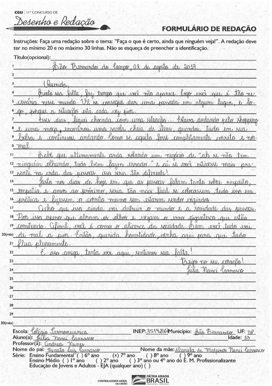 Júlia Nanci Carrasco - Colégio Termomecânica