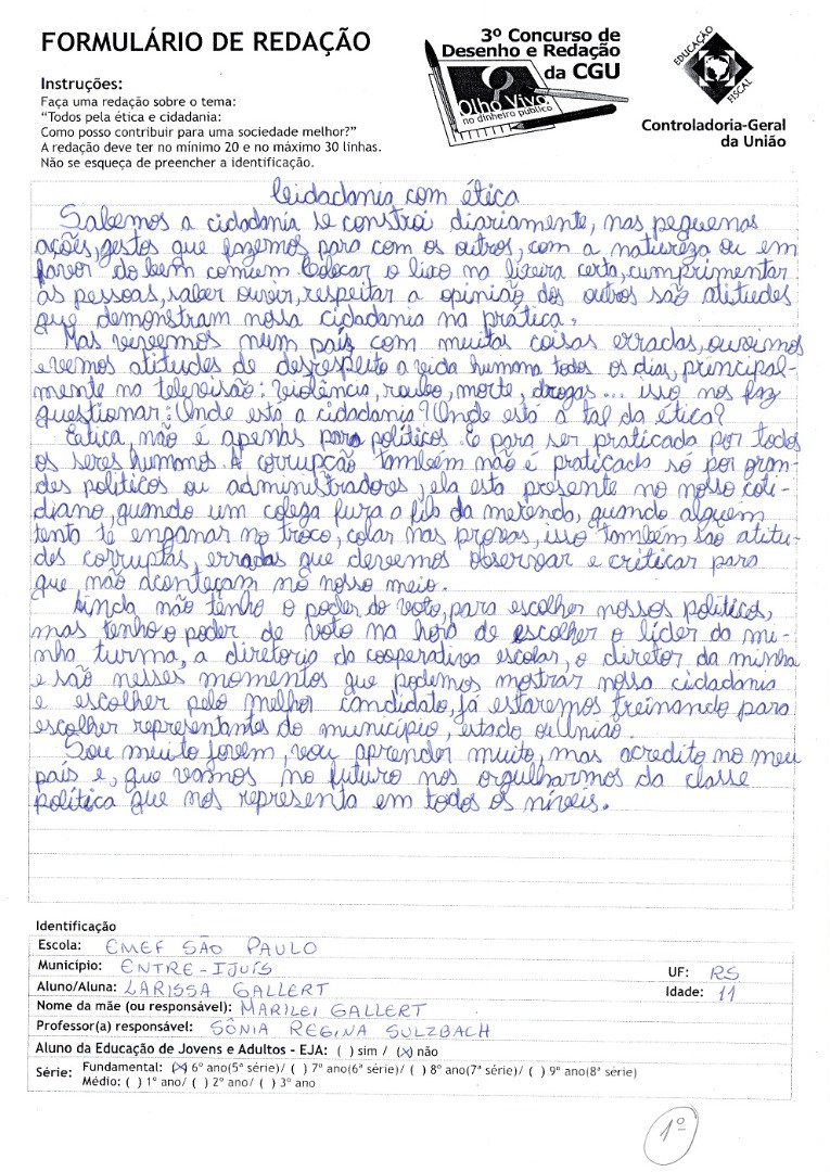 Larissa Gllert- EMEF São Paulo