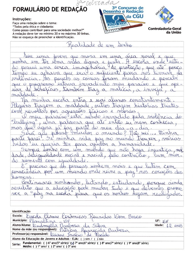 Ludmylla Barbosa da Silva- Escola Classe Cerâmica Reuinidas 