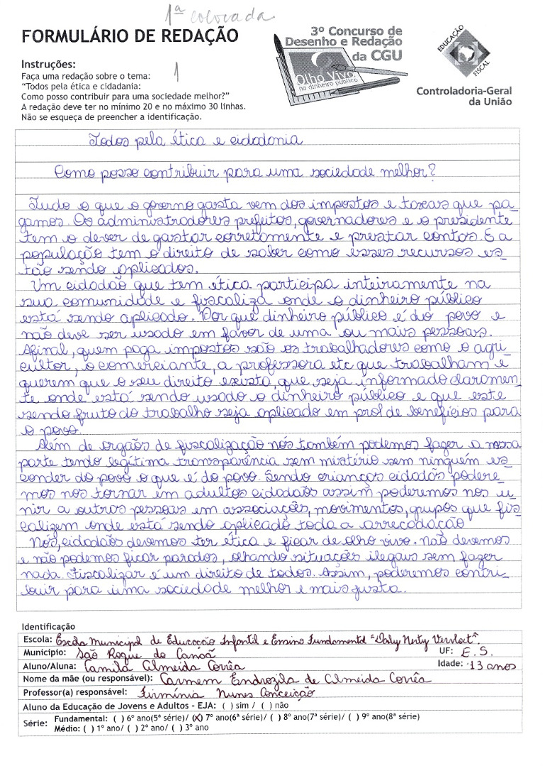 Camila Almeida Corrêa - Escola Municipal de Educação Infantil e Ensino Fundamental daly nerty vervolt