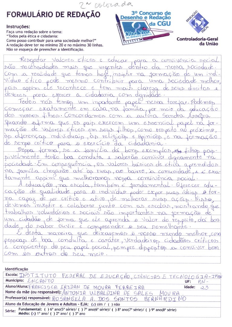Francisca Eridan de Moura Ferreira - INSTITUTO FEDERAL DE EDUCAÇÃO, CIÊNCIAS E TECNOLOGIA (IFRN)