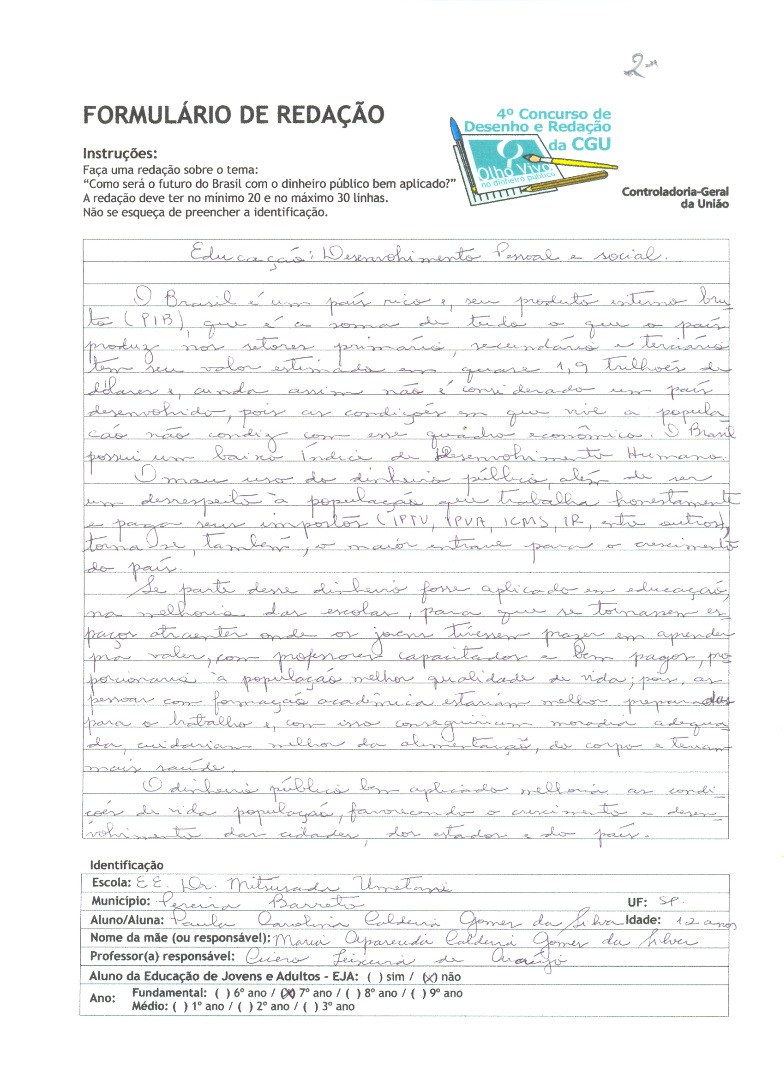 Paula Carolina Calderi Gomes da Silva- EE. Dr. Mitsusada Umetani