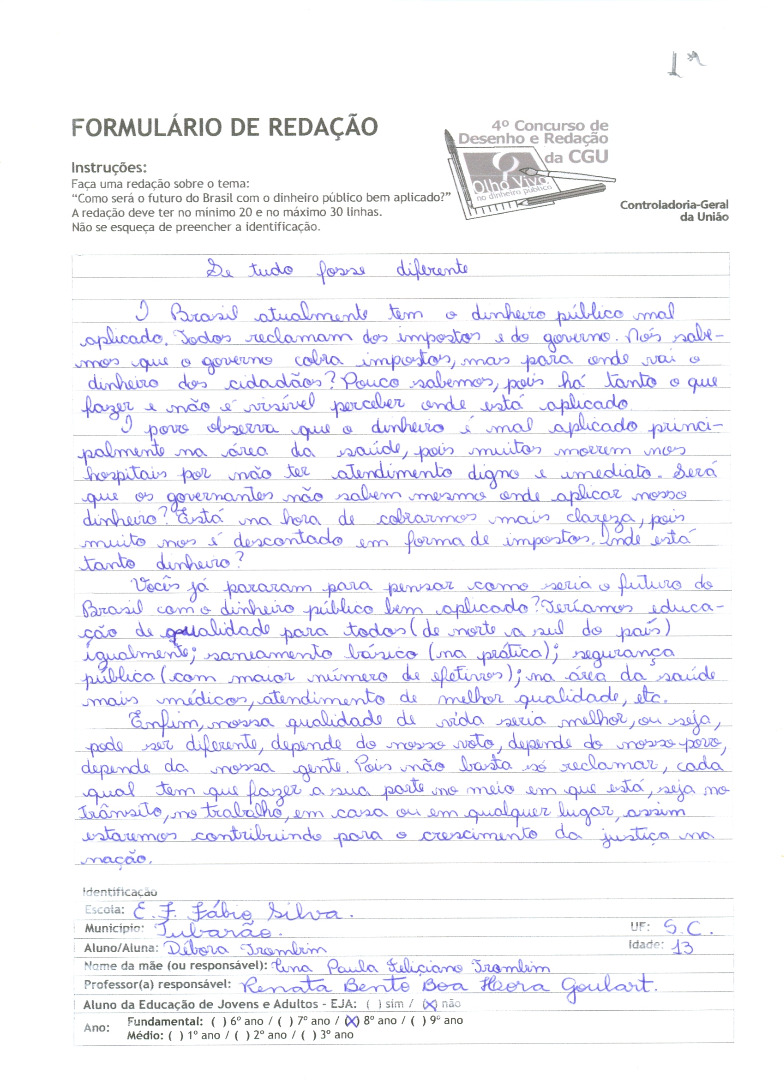 Debora Trambim- E.F Fábio Silva