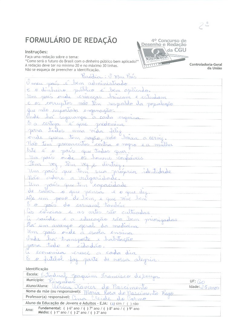 Uérica Xavier do Nascimento- Estadual Joaquim Francisco de Souza