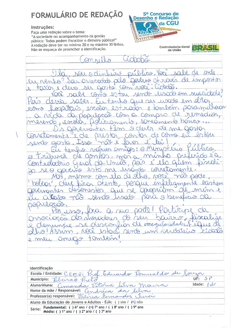 Amanda Vitória Moura- CEMEI Prof.Eduardo Ramualdo de Souza