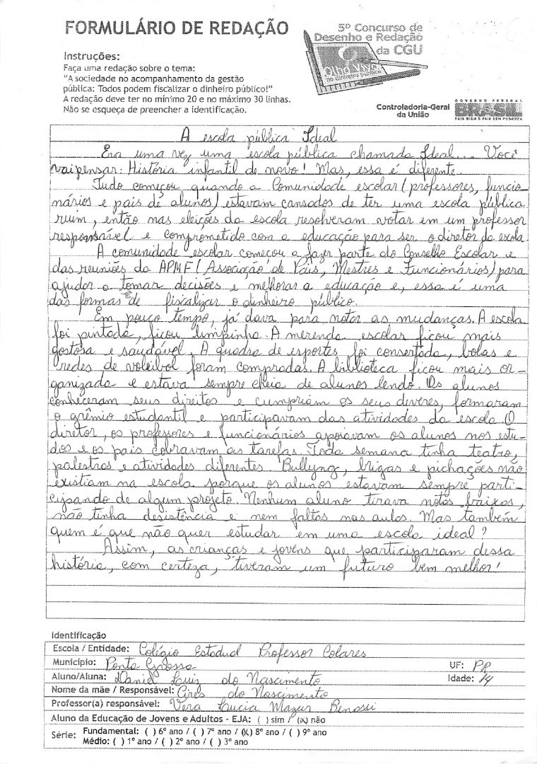 Daniel Luiz do Nascimento- Colégio Estadual Professor Colares