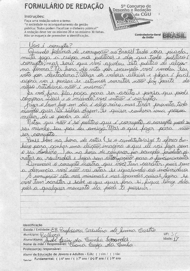 André Luiz da Cunha Fernandes- EB.Professora Ursulina de Senna Castro