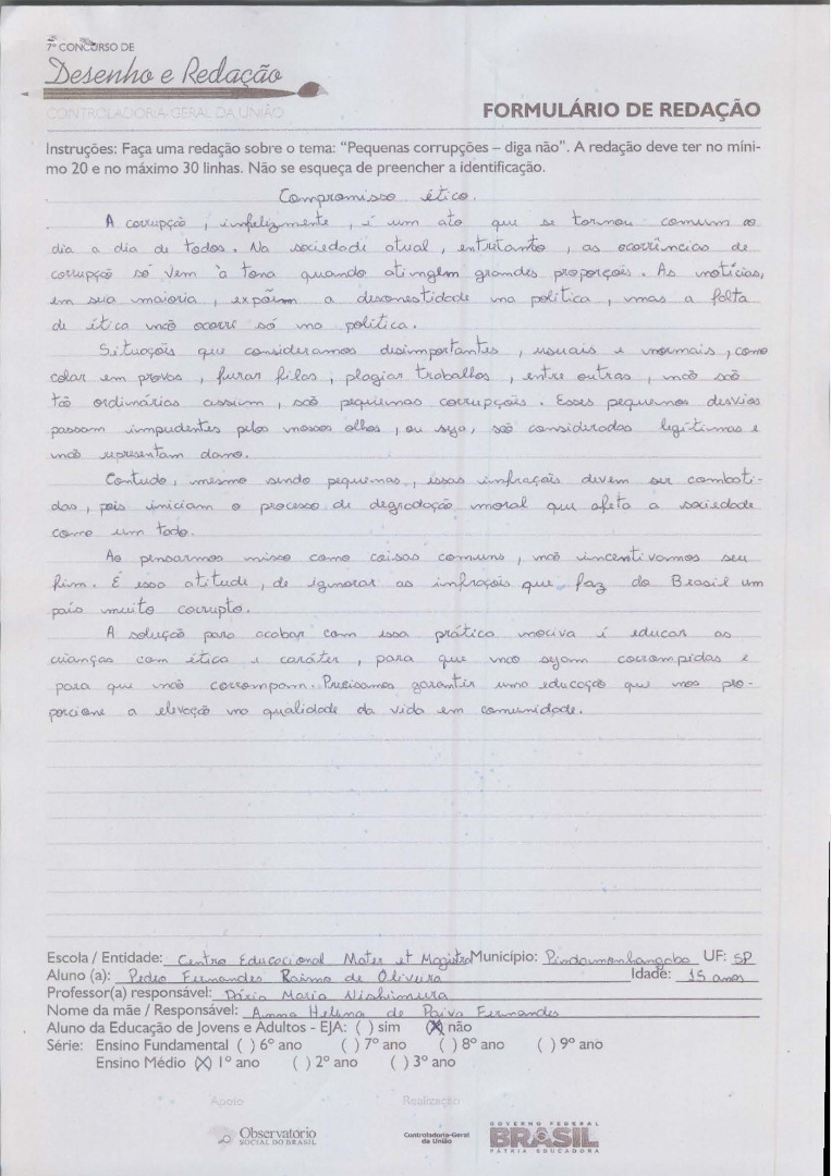 1°Ano Redação - SP 