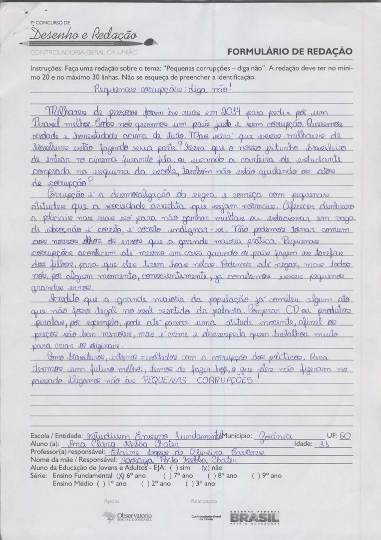 Ana Clara Sebba Chater - Studium Ensino Fundamental