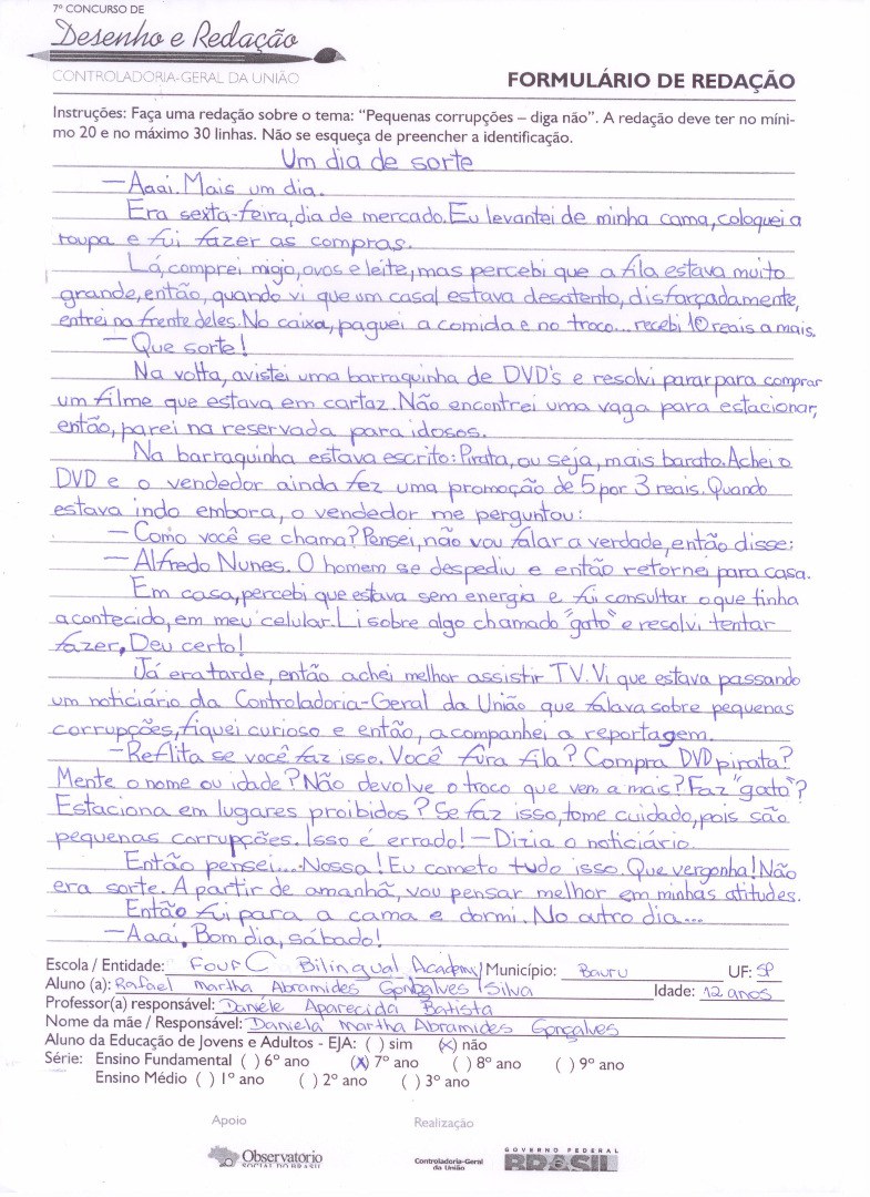 Rafael Martha Abramides Gonçalves Silva- Four C Biligual Academy