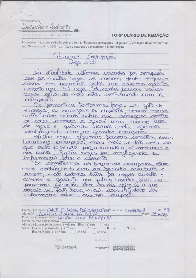 Zenaide Huana da Silva- Profº Elizabeth Ferreira da Silva