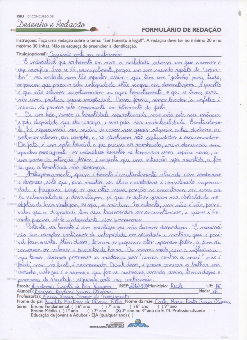 3º Ano: Redação Ensino Médio - PE
