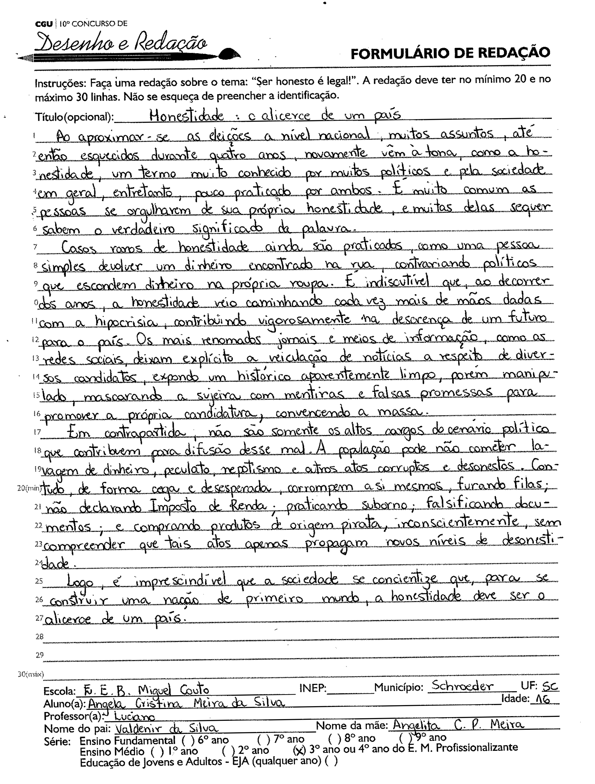 3º Ano: Redação Ensino Médio - SC