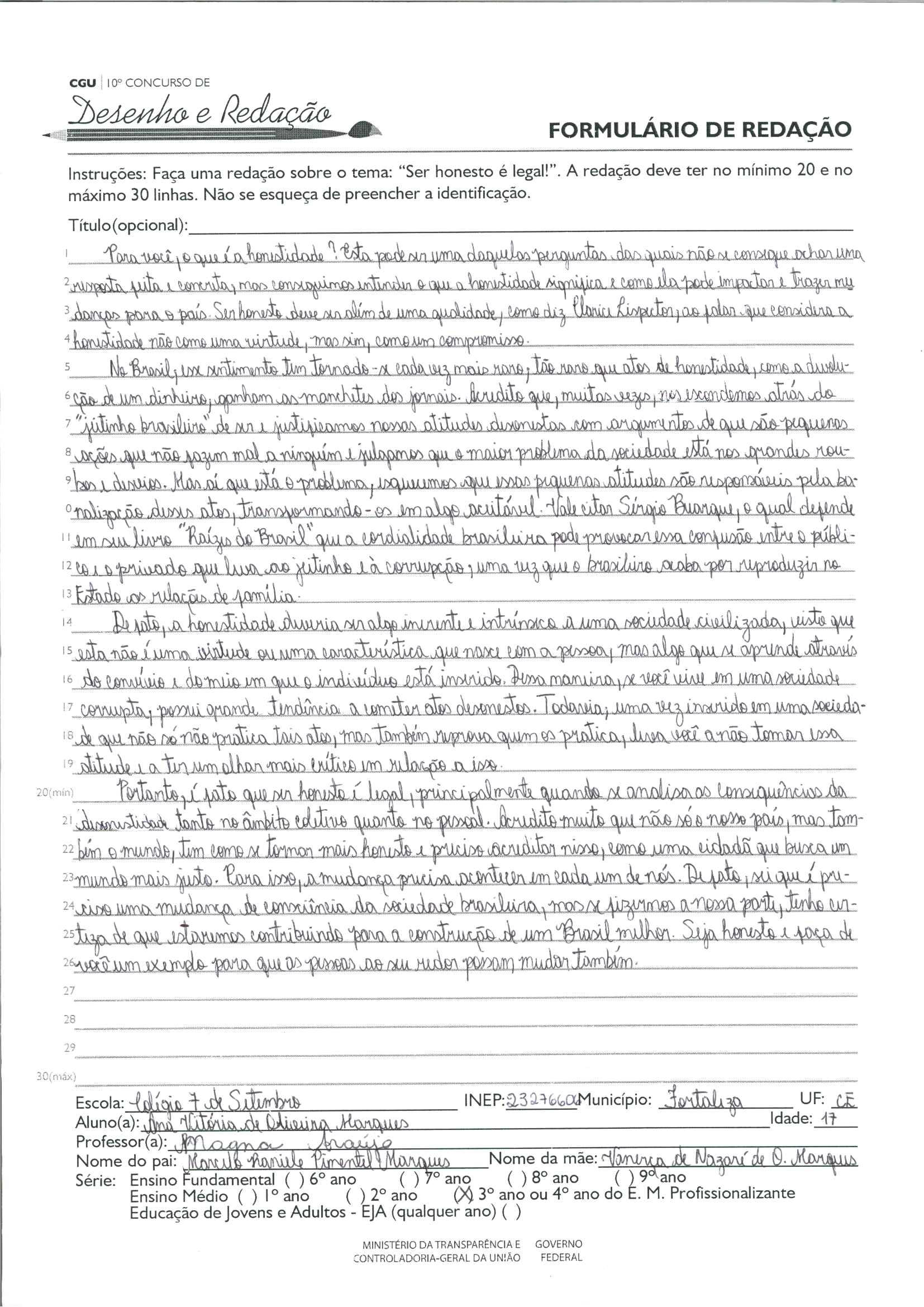 3º Ano: Redação Ensino Médio - CE
