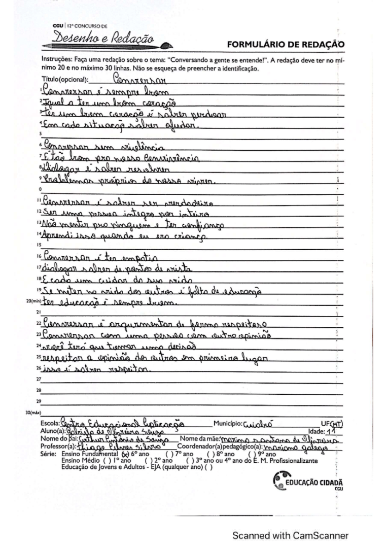 Nome: Gabriela de Oliveira Souza 
Escola: Centro Educacional Aplicação 