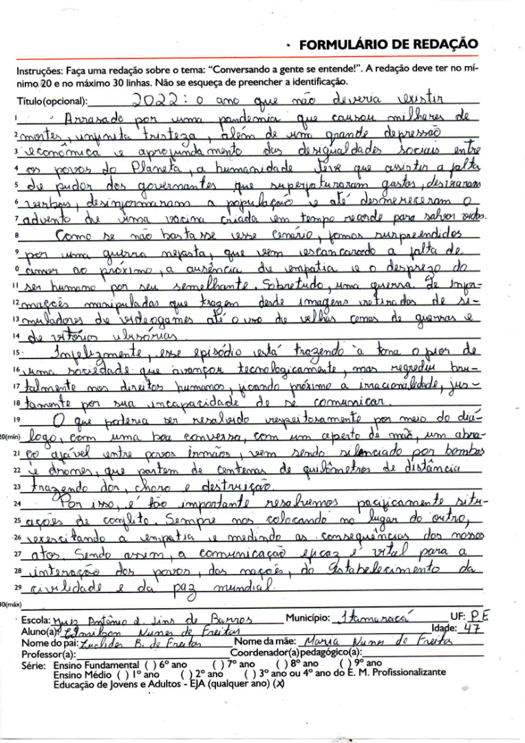 Nome: Edmilson Nunes de Freitas 
Escola: Juis Antônio Luz Lins de Barros