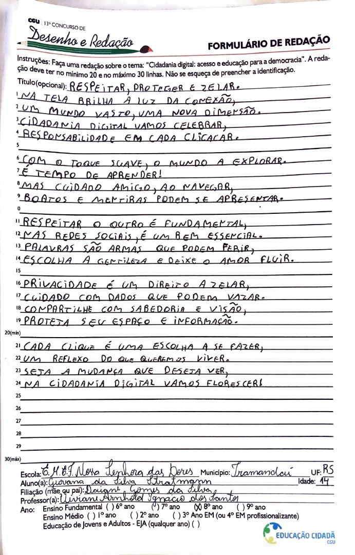 8° Ano do Ensino Fundamental